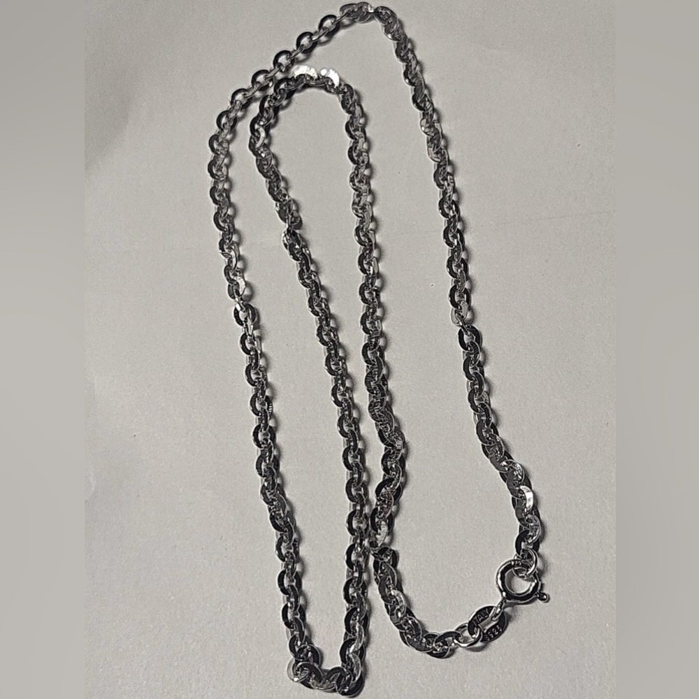 Sterling Silver Italian 17 In Rolo Link Necklace